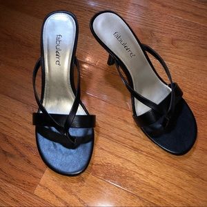 Faux leather kitten heel sandals